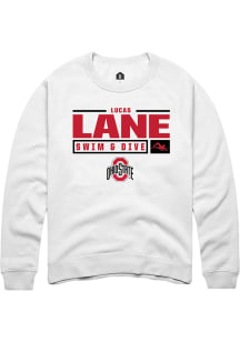 Lucas Lane  Rally Ohio State Buckeyes Mens White NIL Stacked Box Long Sleeve Crew Sweatshirt