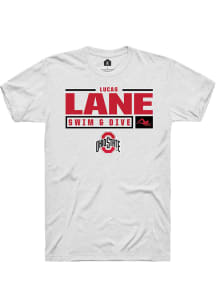 Lucas Lane  Ohio State Buckeyes White Rally NIL Stacked Box Short Sleeve T Shirt