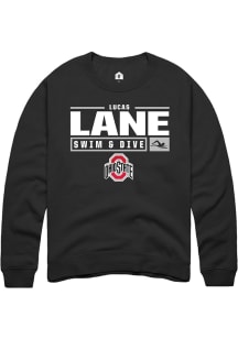 Lucas Lane  Rally Ohio State Buckeyes Mens Black NIL Stacked Box Long Sleeve Crew Sweatshirt