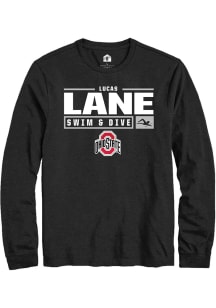 Lucas Lane  Ohio State Buckeyes Black Rally NIL Stacked Box Long Sleeve T Shirt