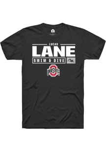Lucas Lane  Ohio State Buckeyes Black Rally NIL Stacked Box Short Sleeve T Shirt