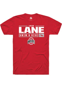 Lucas Lane  Ohio State Buckeyes Red Rally NIL Stacked Box Short Sleeve T Shirt