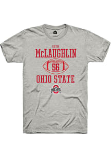 Seth McLaughlin  Ohio State Buckeyes Ash Rally NIL Sport Icon Short Sleeve T Shirt