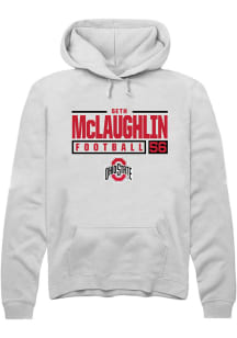 Seth McLaughlin  Rally Ohio State Buckeyes Mens White NIL Stacked Box Long Sleeve Hoodie