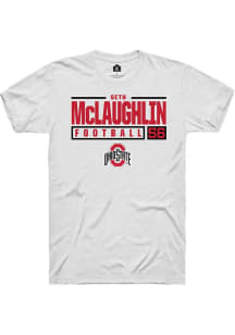 Seth McLaughlin  Ohio State Buckeyes White Rally NIL Stacked Box Short Sleeve T Shirt