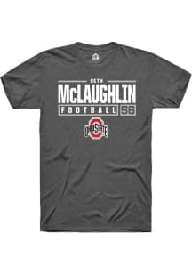 Seth McLaughlin  Ohio State Buckeyes Dark Grey Rally NIL Stacked Box Short Sleeve T Shirt