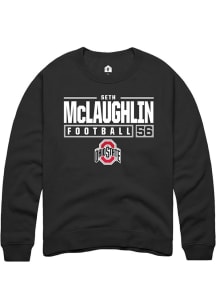 Seth McLaughlin  Rally Ohio State Buckeyes Mens Black NIL Stacked Box Long Sleeve Crew Sweatshir..