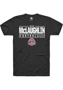 Seth McLaughlin  Ohio State Buckeyes Black Rally NIL Stacked Box Short Sleeve T Shirt