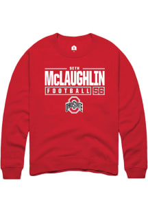 Seth McLaughlin  Rally Ohio State Buckeyes Mens Red NIL Stacked Box Long Sleeve Crew Sweatshirt