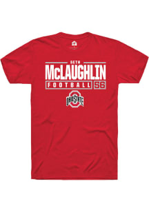 Seth McLaughlin  Ohio State Buckeyes Red Rally NIL Stacked Box Short Sleeve T Shirt