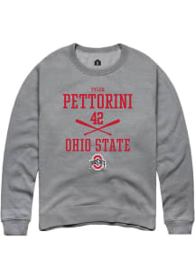Tyler Pettorini  Rally Ohio State Buckeyes Mens Grey NIL Sport Icon Long Sleeve Crew Sweatshirt