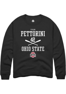 Tyler Pettorini  Rally Ohio State Buckeyes Mens Black NIL Sport Icon Long Sleeve Crew Sweatshirt