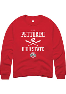 Tyler Pettorini  Rally Ohio State Buckeyes Mens Red NIL Sport Icon Long Sleeve Crew Sweatshirt