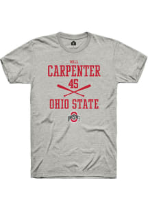 Will Carpenter  Ohio State Buckeyes Grey Rally NIL Sport Icon Short Sleeve T Shirt