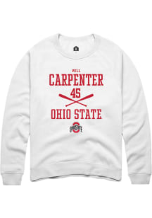 Will Carpenter  Rally Ohio State Buckeyes Mens White NIL Sport Icon Long Sleeve Crew Sweatshirt