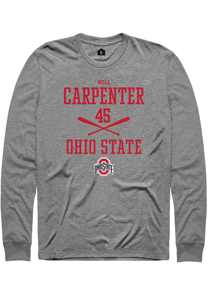 Will Carpenter  Ohio State Buckeyes Graphite Rally NIL Sport Icon Long Sleeve T Shirt