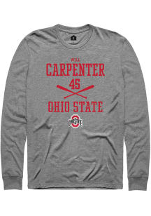Will Carpenter  Ohio State Buckeyes Grey Rally NIL Sport Icon Long Sleeve T Shirt