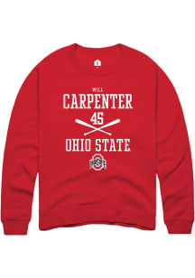 Will Carpenter  Rally Ohio State Buckeyes Mens Red NIL Sport Icon Long Sleeve Crew Sweatshirt
