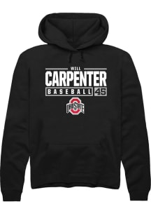 Will Carpenter  Rally Ohio State Buckeyes Mens Black NIL Stacked Box Long Sleeve Hoodie