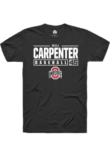 Will Carpenter  Ohio State Buckeyes Black Rally NIL Stacked Box Short Sleeve T Shirt
