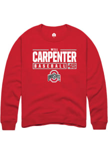 Will Carpenter  Rally Ohio State Buckeyes Mens Red NIL Stacked Box Long Sleeve Crew Sweatshirt