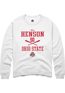 Will Henson  Rally Ohio State Buckeyes Mens White NIL Sport Icon Long Sleeve Crew Sweatshirt