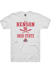 Will Henson  Ohio State Buckeyes White Rally NIL Sport Icon Short Sleeve T Shirt