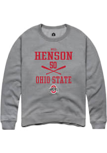 Will Henson  Rally Ohio State Buckeyes Mens Grey NIL Sport Icon Long Sleeve Crew Sweatshirt