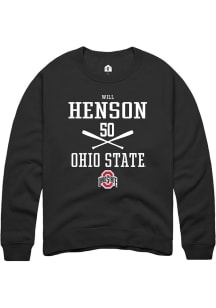 Will Henson  Rally Ohio State Buckeyes Mens Black NIL Sport Icon Long Sleeve Crew Sweatshirt
