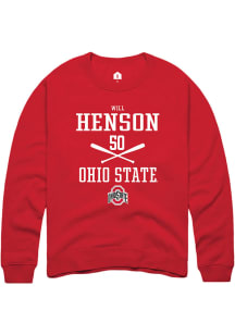 Will Henson  Rally Ohio State Buckeyes Mens Red NIL Sport Icon Long Sleeve Crew Sweatshirt