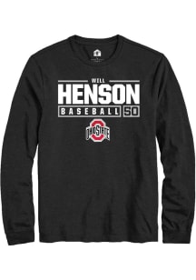 Will Henson  Ohio State Buckeyes Black Rally NIL Stacked Box Long Sleeve T Shirt