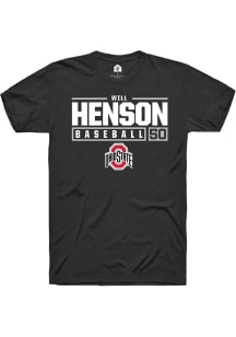 Will Henson  Ohio State Buckeyes Black Rally NIL Stacked Box Short Sleeve T Shirt