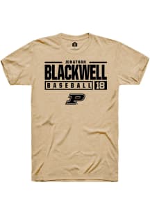 Jonathan Blackwell  Purdue Boilermakers Gold Rally NIL Stacked Box Short Sleeve T Shirt