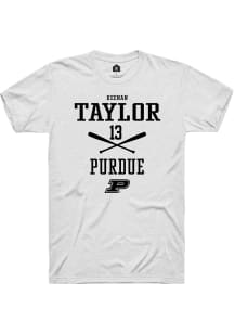 Keenan Taylor  Purdue Boilermakers White Rally NIL Sport Icon Short Sleeve T Shirt