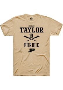 Keenan Taylor  Purdue Boilermakers Gold Rally NIL Sport Icon Short Sleeve T Shirt
