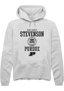 Mary Ashley Stevenson Rally Mens White Purdue Boilermakers NIL Sport Icon Hooded Sweatshirt