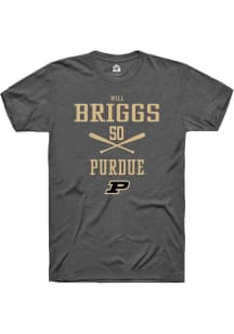 Will Briggs  Purdue Boilermakers Grey Rally NIL Sport Icon Short Sleeve T Shirt