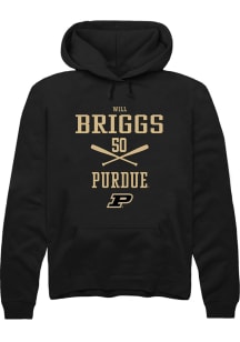Will Briggs  Rally Purdue Boilermakers Mens Black NIL Sport Icon Long Sleeve Hoodie