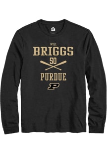 Will Briggs  Purdue Boilermakers Black Rally NIL Sport Icon Long Sleeve T Shirt