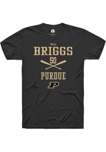 Will Briggs  Purdue Boilermakers Black Rally NIL Sport Icon Short Sleeve T Shirt