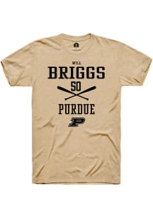 Will Briggs  Purdue Boilermakers Gold Rally NIL Sport Icon Short Sleeve T Shirt