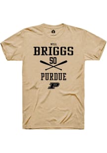 Will Briggs  Purdue Boilermakers Gold Rally NIL Sport Icon Short Sleeve T Shirt