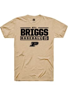 Will Briggs  Purdue Boilermakers Gold Rally NIL Stacked Box Short Sleeve T Shirt