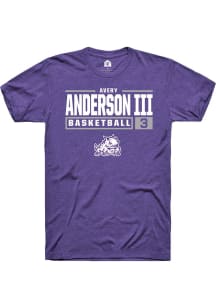 Avery Anderson III  TCU Horned Frogs Purple Rally NIL Stacked Box Short Sleeve T Shirt