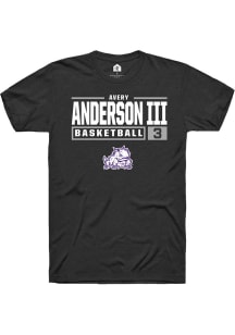 Avery Anderson III  TCU Horned Frogs Black Rally NIL Stacked Box Short Sleeve T Shirt
