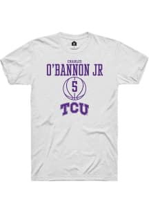 Charles O’Bannon Jr  TCU Horned Frogs White Rally NIL Sport Icon Short Sleeve T Shirt