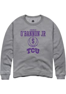 Charles O’Bannon Jr  Rally TCU Horned Frogs Mens Graphite NIL Sport Icon Long Sleeve Crew Sweats..