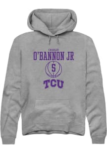 Charles O’Bannon Jr  Rally TCU Horned Frogs Mens Graphite NIL Sport Icon Long Sleeve Hoodie