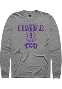 Charles O’Bannon Jr  TCU Horned Frogs Graphite Rally NIL Sport Icon Long Sleeve T Shirt