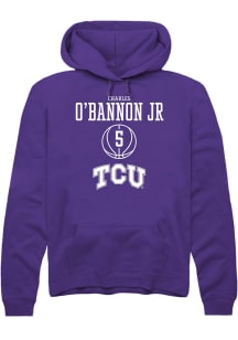 Charles O’Bannon Jr  Rally TCU Horned Frogs Mens Purple NIL Sport Icon Long Sleeve Hoodie